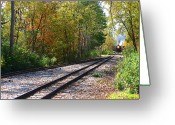Railroad Greeting Cards - Autumn Train Greeting Card by Scott Hovind