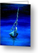 All Greeting Cards - Boating Early Morning Greeting Card by Artist  Singh