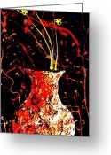 All Greeting Cards - Drip Vase Greeting Card by Artist  Singh