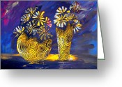 All Greeting Cards - Flower Vases 60 Greeting Card by Artist  Singh