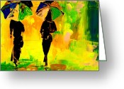 All Greeting Cards - Ladies Going Home Greeting Card by Artist  Singh