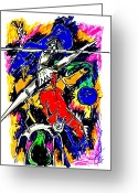 All Greeting Cards - My Dancing  Horses Greeting Card by Artist  Singh
