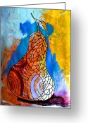 All Greeting Cards - Pear Greeting Card by Artist  Singh