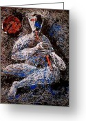 All Greeting Cards - Playing The Flute Greeting Card by Artist  Singh