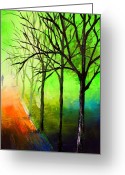 All Greeting Cards - Walking Into The Green  Greeting Card by Artist  Singh