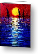 All Greeting Cards - Yellow Sun Greeting Card by Artist  Singh