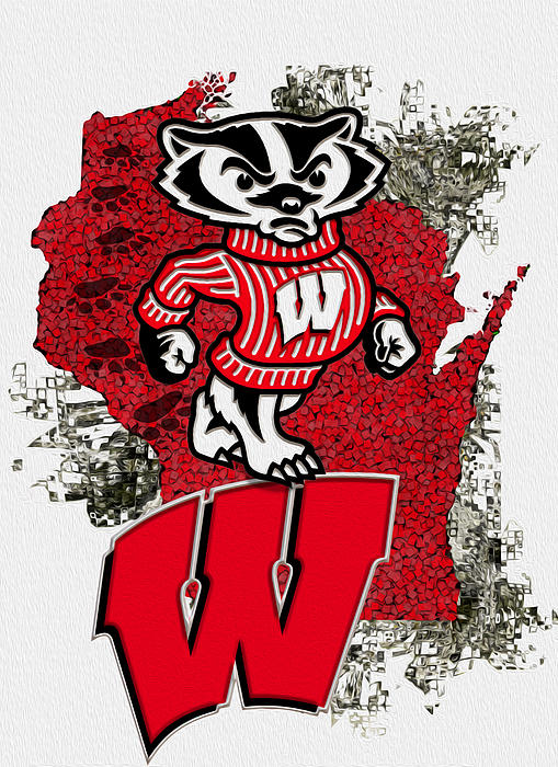 Bucky Badger University Of Wisconsin By Jack Zulli