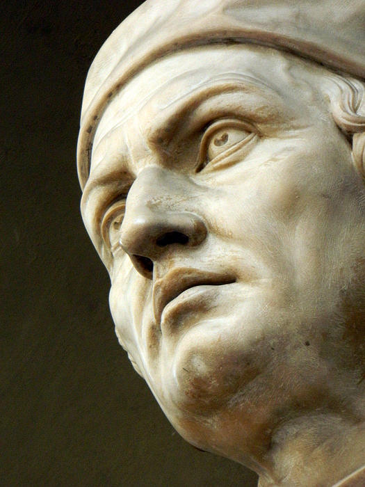 Detail Of Portrait Arnolfo Di Cambio Print by Paul Kimmerling - detail-of-sculpted-portrait-paul-kimmerling