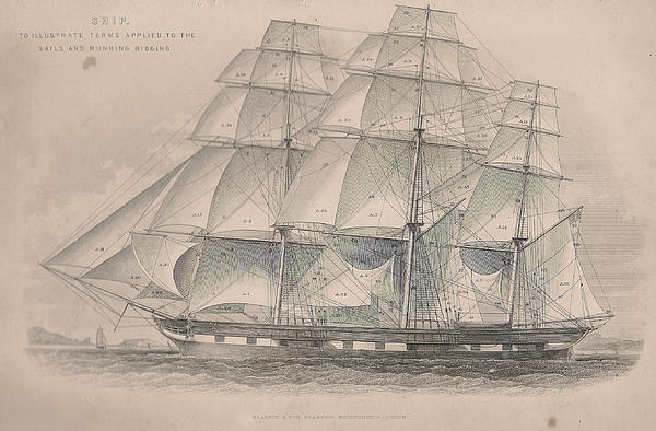 Drawing 2 Of An Old-fashioned Ship Print by Anon