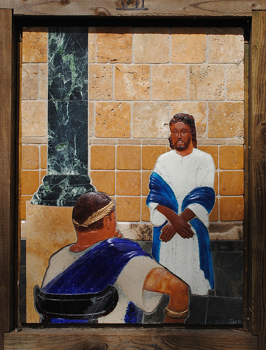 Jesus Is Judged By Pontius Pilate Print by Lance Jost