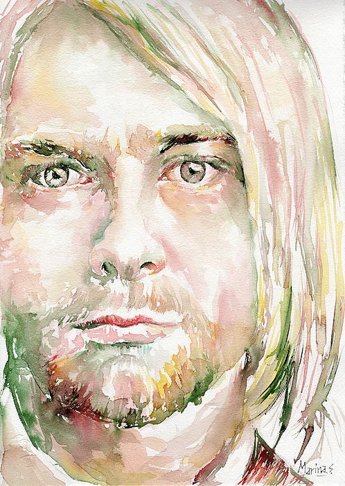 Kurt Cobain Print by Marina Sotiriou - kurt-cobain-marina-sotiriou