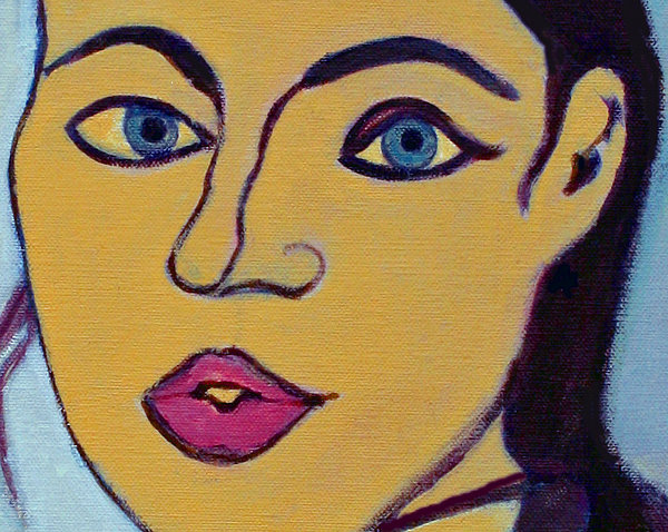 Self Portrait With Guitar Painting Detail Print by Anita Dale Livaditis - self-portrait-with-guitar-painting-detail-anita-dale-livaditis