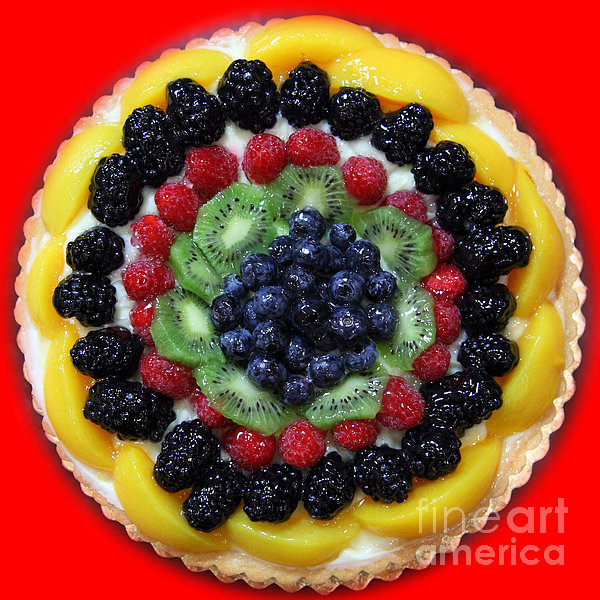 Sweet Treats - Fruit Cake - 5d20920 - Square - Red by Wingsdomain Art and Photography