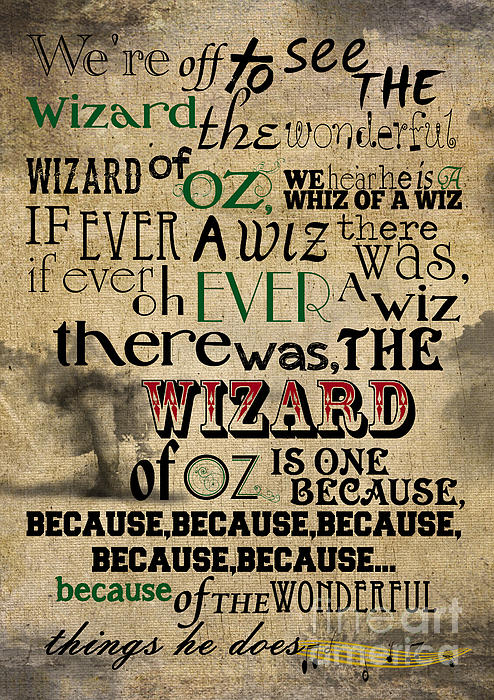 Were Off To See The Wizard Lyrics Print Wizard Of Oz By Pete Baldwin