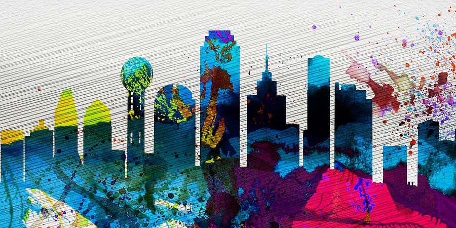 Dallas City Skyline Painting by Naxart Studio