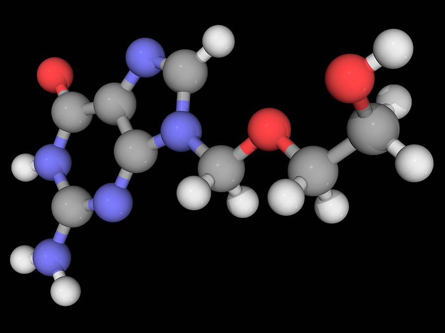 Acyclovir Drug Molecule Photograph By Laguna Design Science Photo