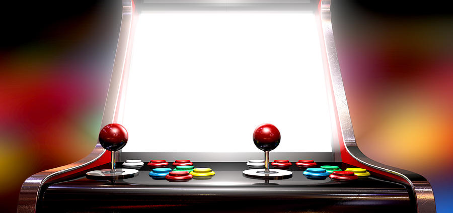 Arcade Game With Illuminated Screen Digital Art by Allan Swart