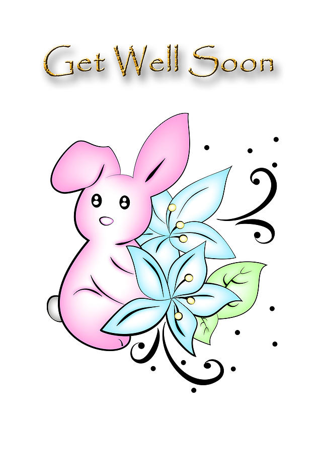 Get Well Soon Bunny Drawing by K