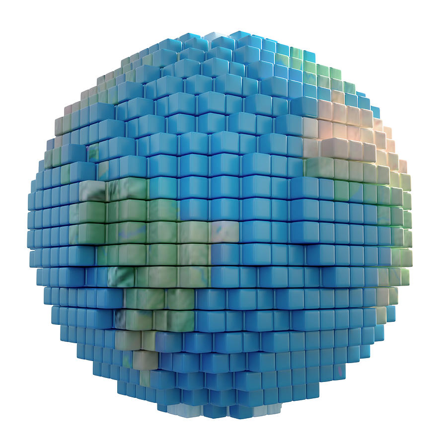 Globe Made From Voxels Photograph By Andrzej Wojcicki Fine Art America