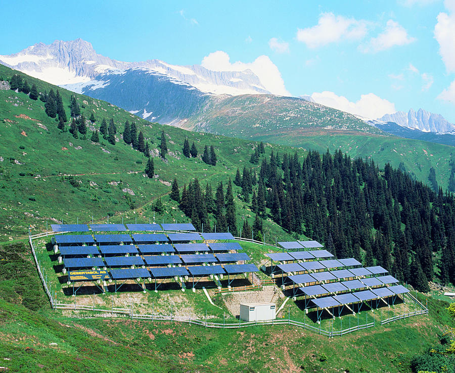 Solar Power Plant In The Alps Photograph By Martin Bond Science Photo