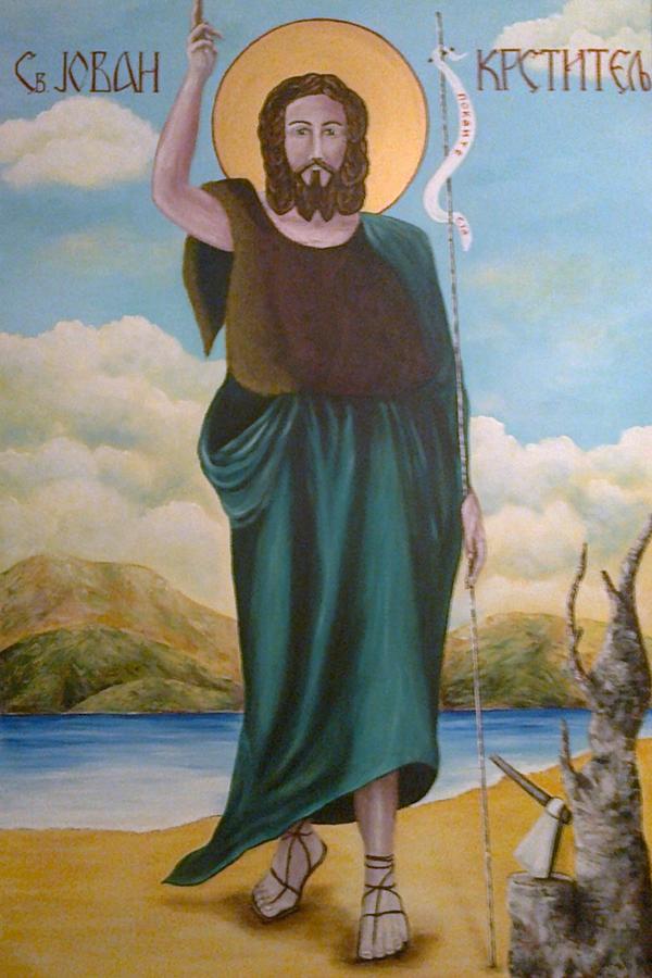 St Jovan Krstitelj Painting By Marija Ristovic