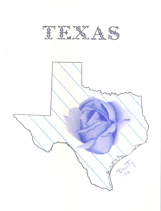 State Of Texas Drawing by Dusty Reed