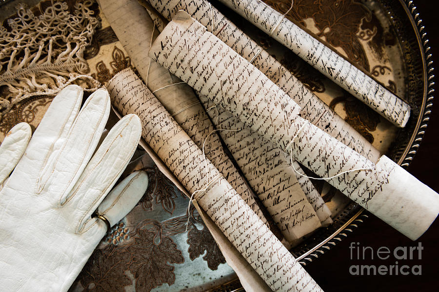 Vintage Items Series Glove Letters Photograph By Gillian Vann Fine