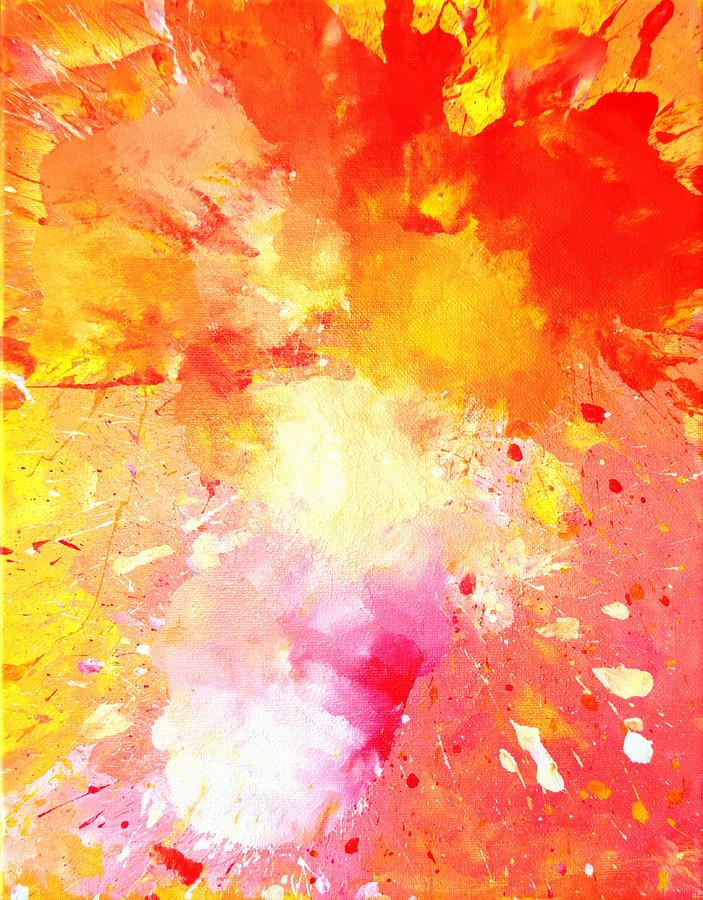 Splash Red And Yellow Abstract Art Painting Painting By Carollynn