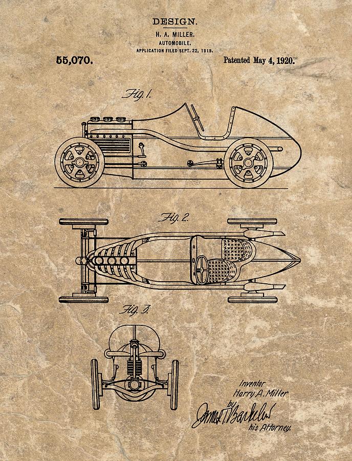 1920 Roadster Patent Mixed Media By Dan Sproul