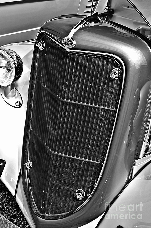 1935 Ford Grill In Black And White Photograph By Jw Hanley