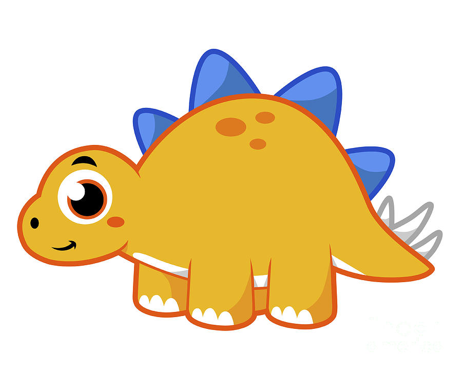 Cute Illustration Of A Stegosaurus by Stocktrek Images