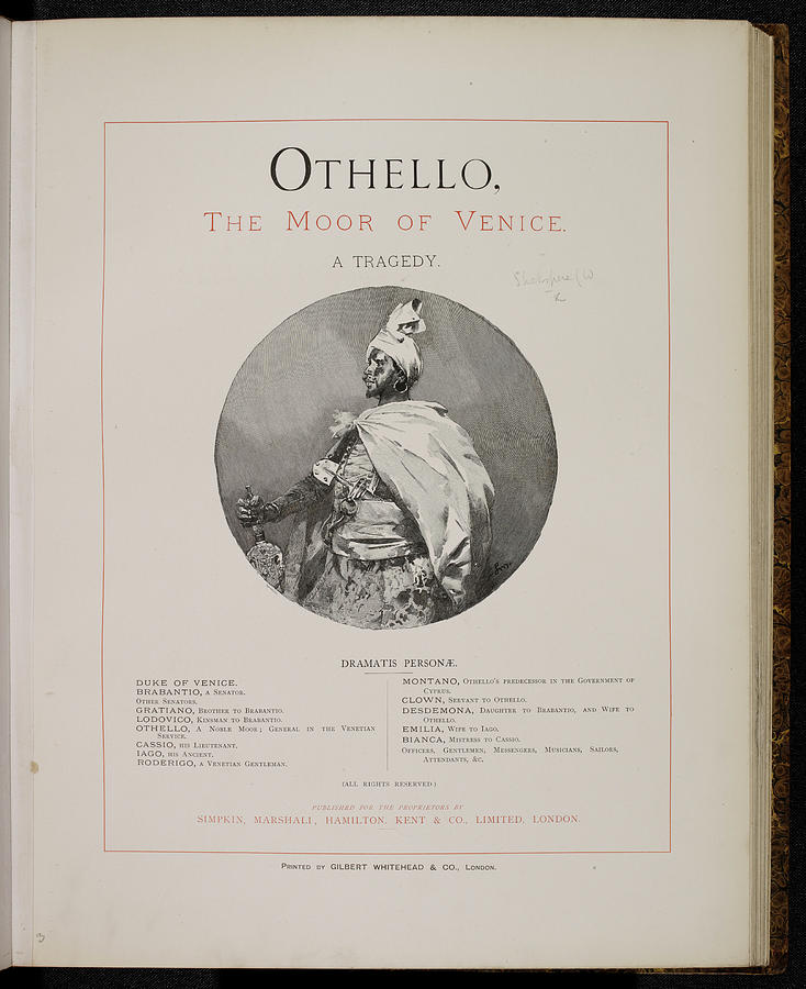 Othello The Moor Of Venice Photograph By British Library