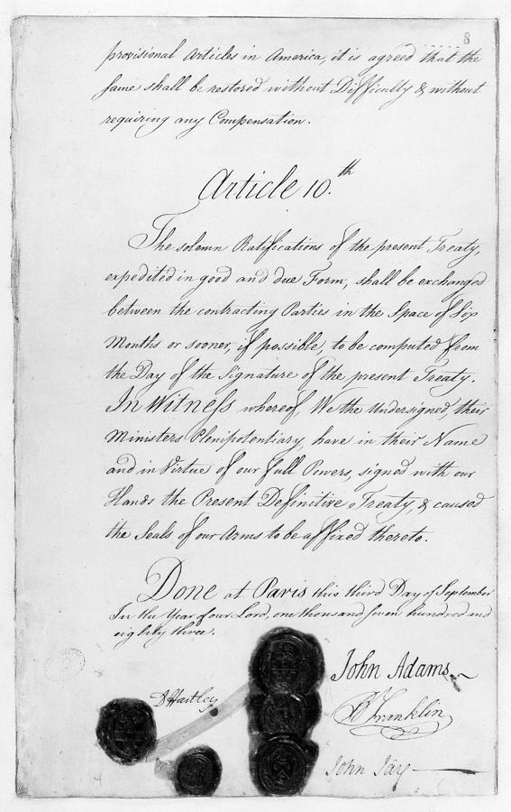 Treaty Of Paris, 1783 Photograph By Granger