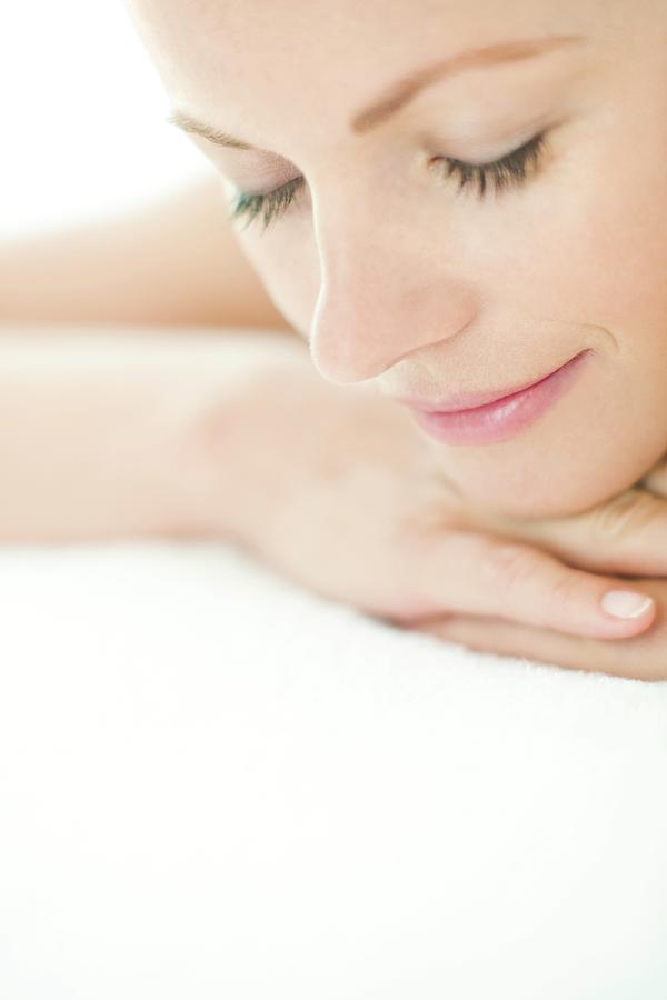 Woman Relaxing At A Spa Photograph By Ian Hooton Science Photo Library Fine Art America