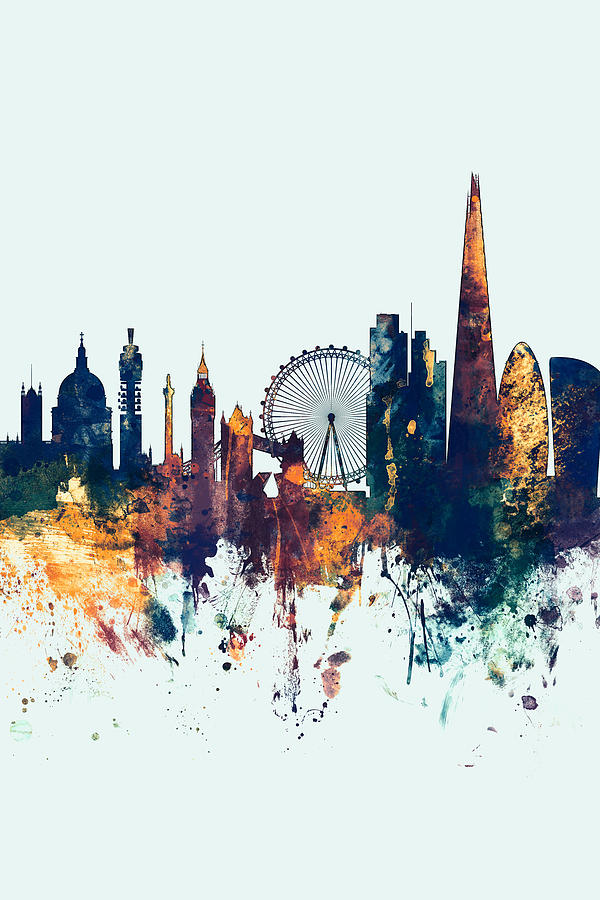 London England Skyline Digital Art by Michael Tompsett