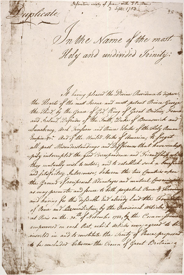 Treaty Of Paris, 1783 Photograph By Granger