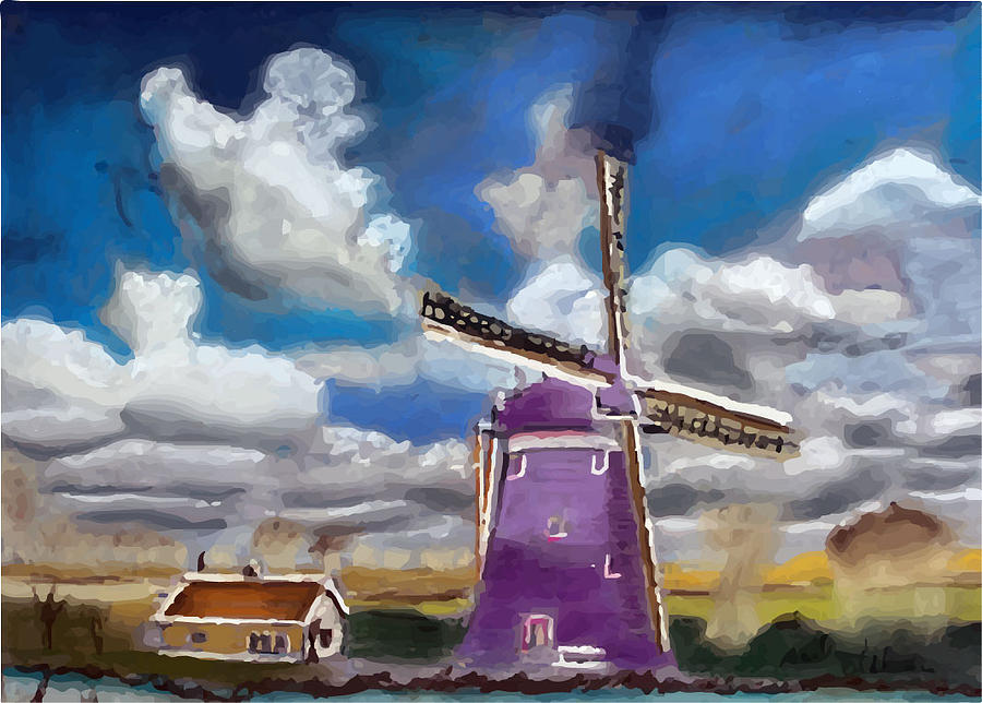 A20090813 Dutch Wind Mill Digital Art By Garland Oldham Fine Art America