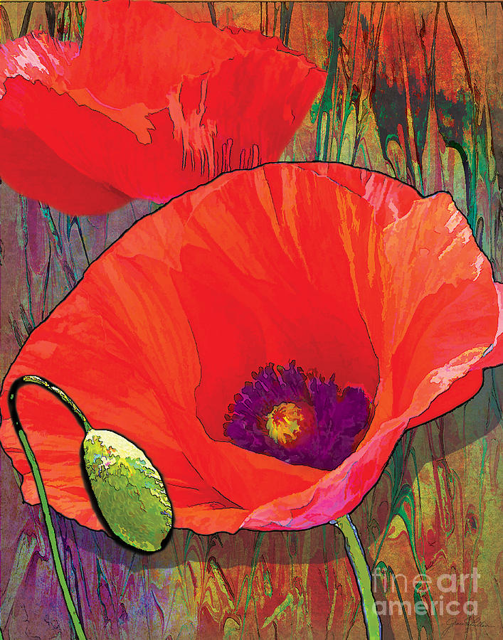 Abstract Poppy B Painting By Grace Pullen