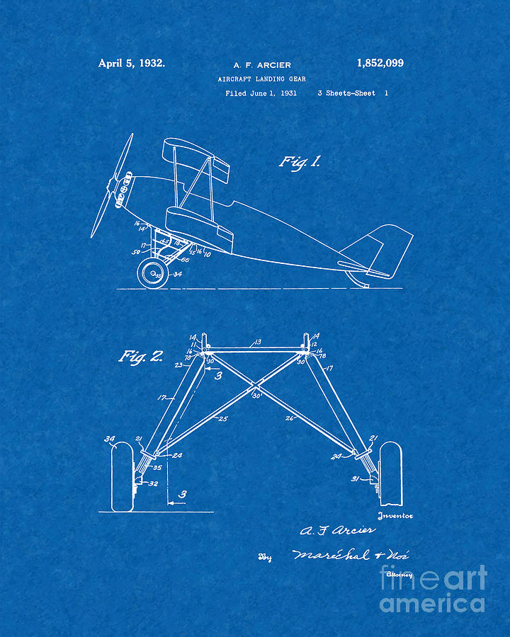 Aircraft Landing Gear Patent Blueprint by BJ Simpson