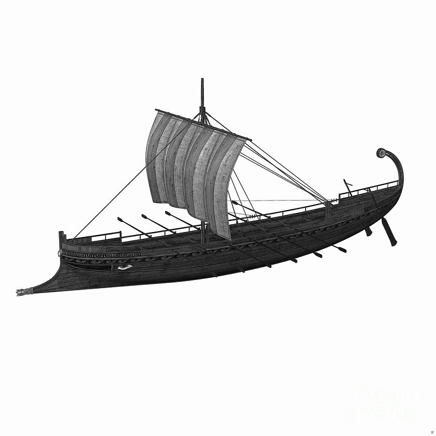 Ancient Greek Ship Digital Art