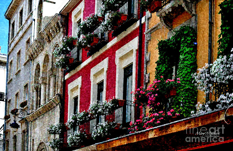 Balconies Of Leon Digital Painting Digital Art By Mary Machare Fine