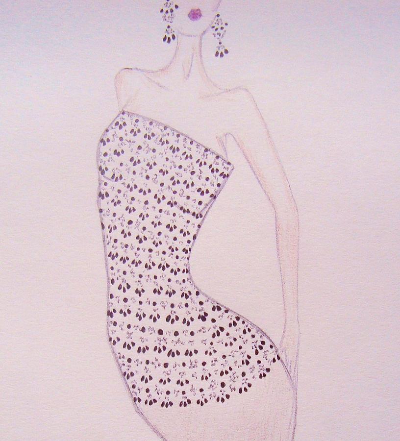 Beaded Bodice Drawing By Christine Corretti 