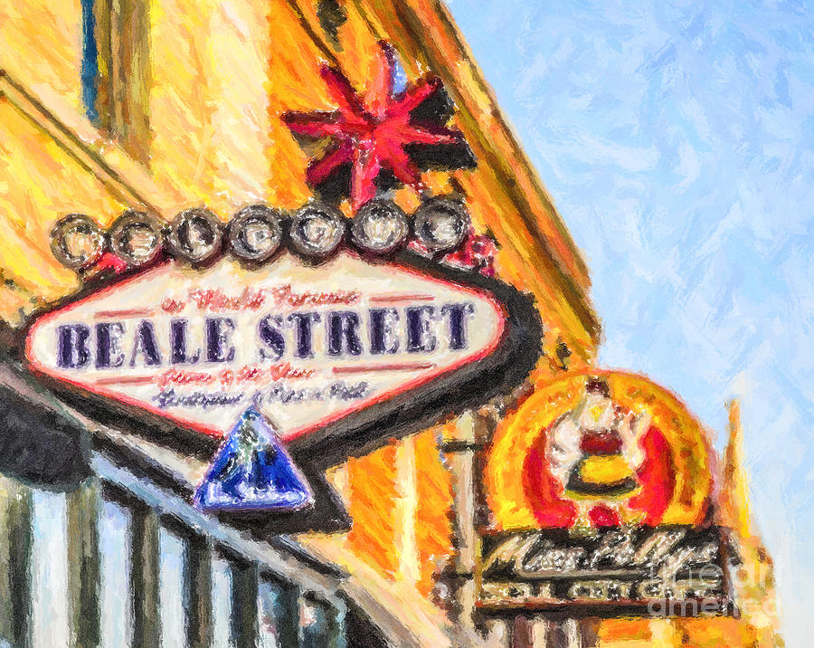 Beale Street Signs Digital Art by Liz Leyden