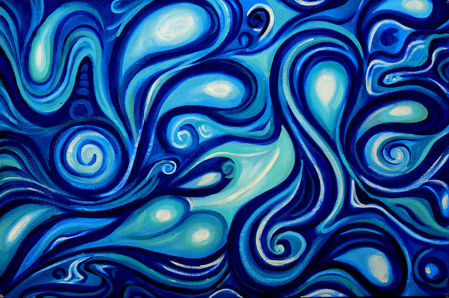 Best Choice Art Award Little Mermaid Blue Original Abstract Oil