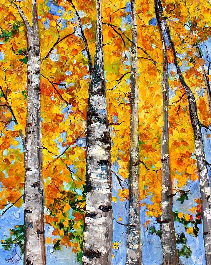 Birch Tree Splendor Painting by Karen Tarlton