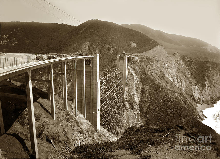 Image result for Bixby bridge being built pictures