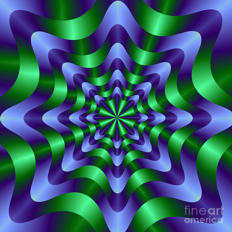 Blue And Green Swirl Digital Art by Colin Forrest