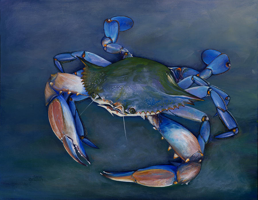 Blue Crab Painting - Blue Crab Fine Art Print