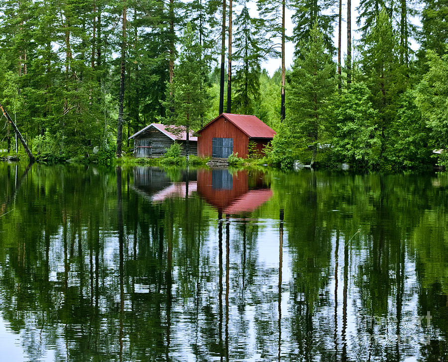 Boat House On Swedish Lake Photograph by Micah May