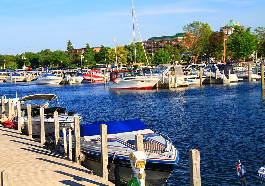 Boat Photograph - Boats On The Dock Traverse City by Dan Sproul